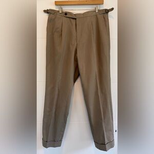 Natalino Men's Single Pleat Brushed Cotton Trousers Size 33 Pants